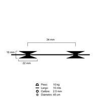Pack 5 Rollo Concertina 40 Cm X 10 Mts con Candado