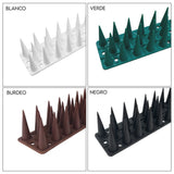 Puntas Plásticas Espanta Palomas Largo 45 Cm Caja 12 Unidades Negro