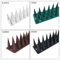 Puntas Plásticas Espanta Palomas Largo 45 Cm Caja 12 Unidades Negro